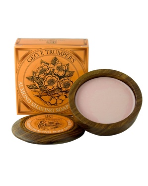 Almond Hard Shaving Soap Wooden bowl 80g