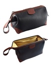 Wash Bag With Contrast Trim & Stitching Black