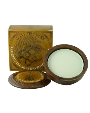 Coconut Oil Hard Shaving Soap Wooden bowl 80g