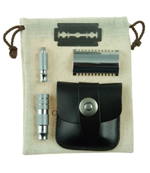 Safety Razor Travel Razor in Leather Case
