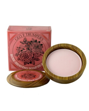 Rose Hard Shaving Soap Wooden bowl 80g