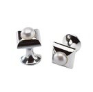 Silver Plated Pewter Fresh Water Pearl Cufflinks White